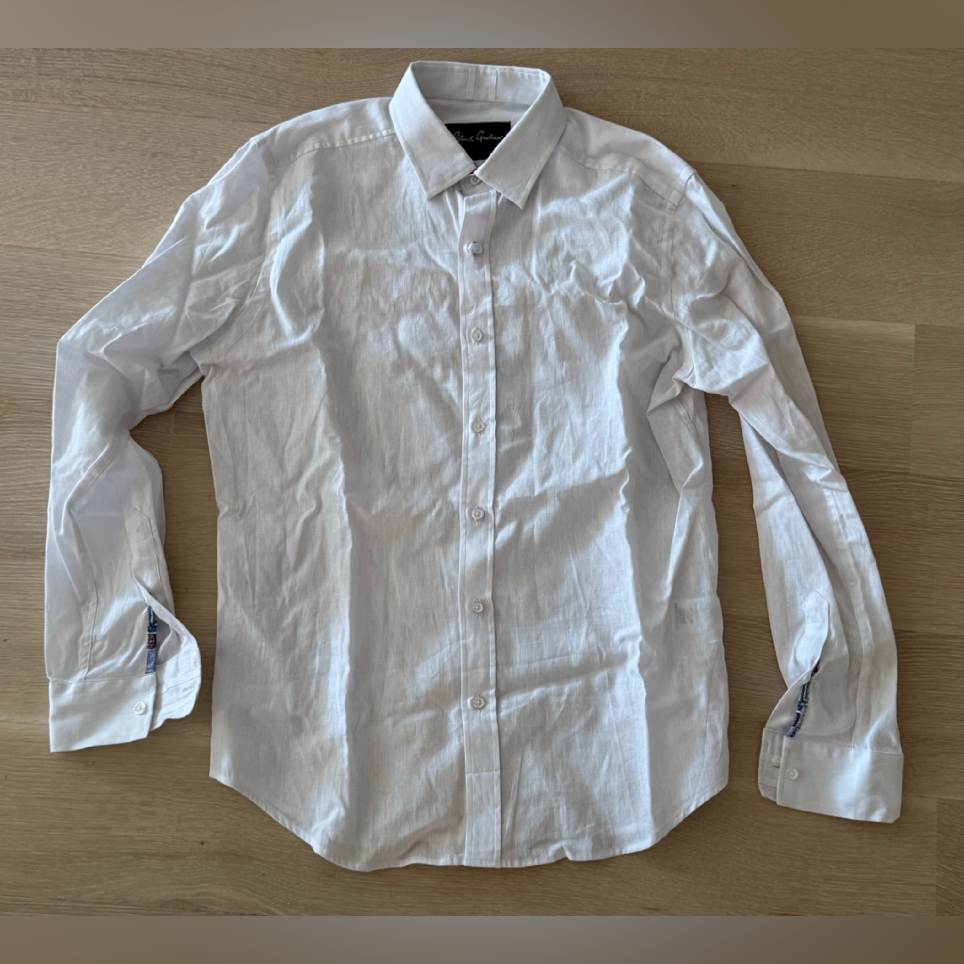 Robert Graham Linen & Cotton Button Down Dress Shirt Tailored Fit Men’s Size M